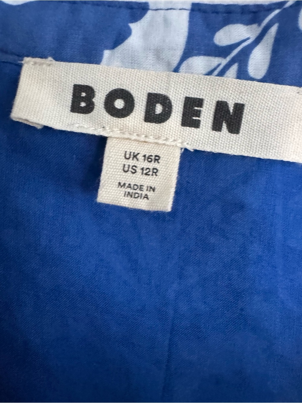 Biden Blue and White Printed Maxi Dress with Tassel Tie - Picture 3 of 4